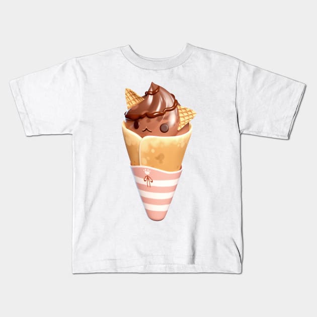 Kitty Choc Crepe Kids T-Shirt by kasumiblu